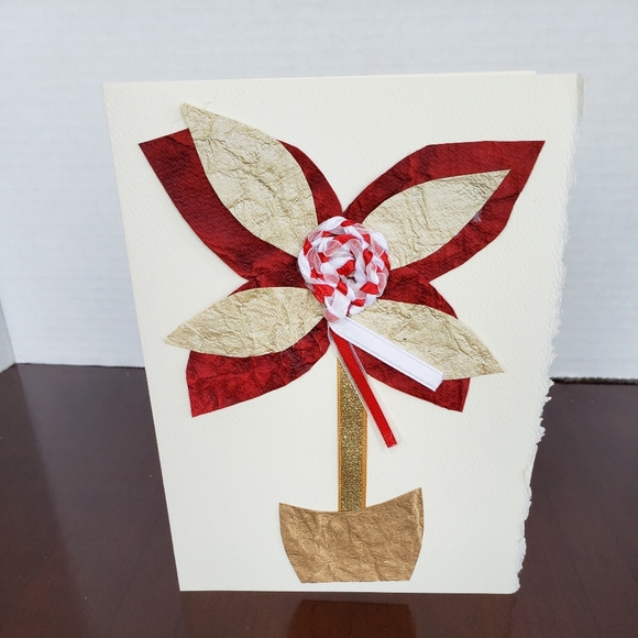 Handmade art card -  Red butterfly - Picture 1 of 5